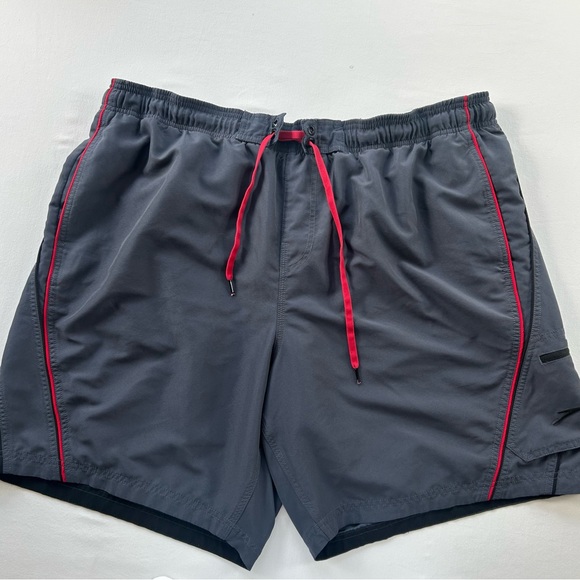 Speedo Red Mesh Swim Trunks - Picture 1 of 4